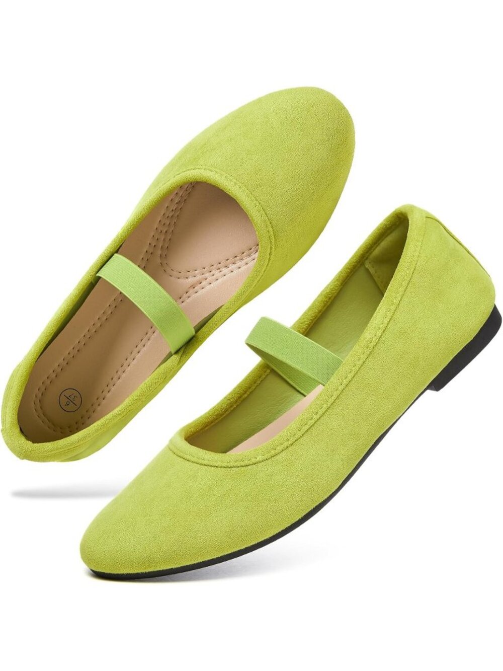Women's Teal Suede Mary Janes Ballet Flat Memory Foam Elastic Strap Dress Shoes